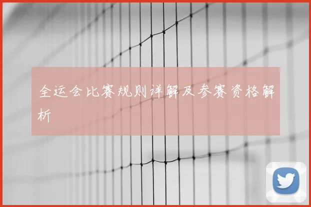 全运会比赛规则详解及参赛资格解析